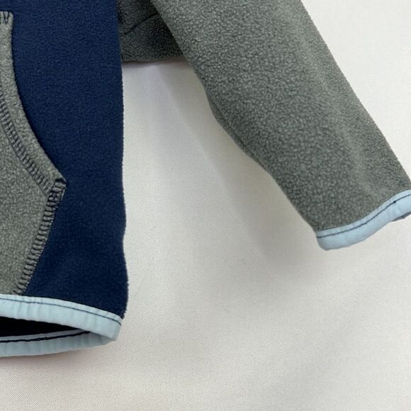 The North Face blue and gray hooded fleece full zip jacket size 6-12 months EUC - Picture 3 of 9